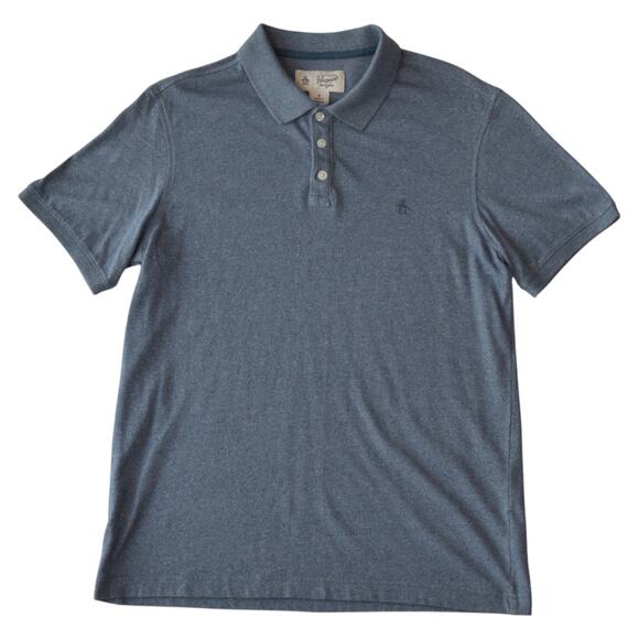 Original Penguin Blue Heather Polo Shirt – Men’s Medium - Picture 1 of 4